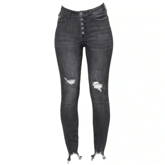 Judy Blue Skinny Fit Button Fly Destroyed Jeans - Picture 1 of 13